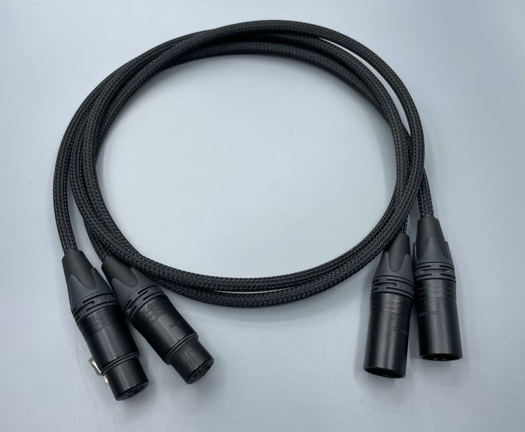 Gotham Audio-Neutrik 10801 GAC3 Neumann XLR Cable Pair Black Sleeve-1 Meter
