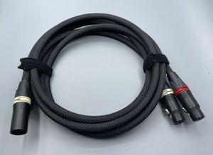 Gotham Audio-Neutrik 10561 Ultra Pro Balanced XLR Cable Pair Black Sleeve-5 Feet