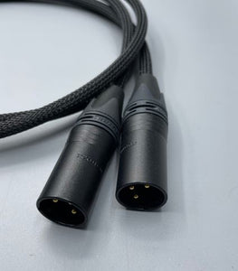 Gotham Audio-Neutrik 10801 GAC3 Neumann XLR Cable Pair Black Sleeve-1 Meter